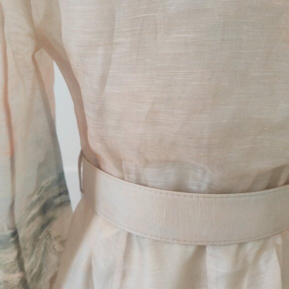 Zimmerman minimalist and fashionable style mini beige long-sleeved midi dress - Picture 8 of 11